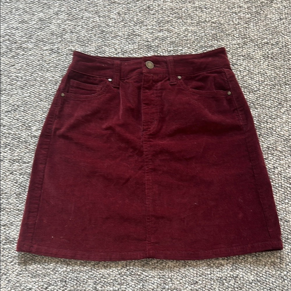 Elegant Burgundy Corduroy Skirt
